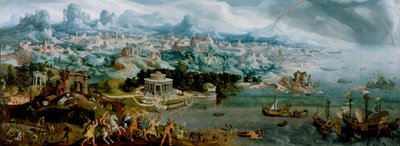 Panorama with the Abduction of Helen Amidst the Wonders of the Ancient World by Maerten van Heemskerck